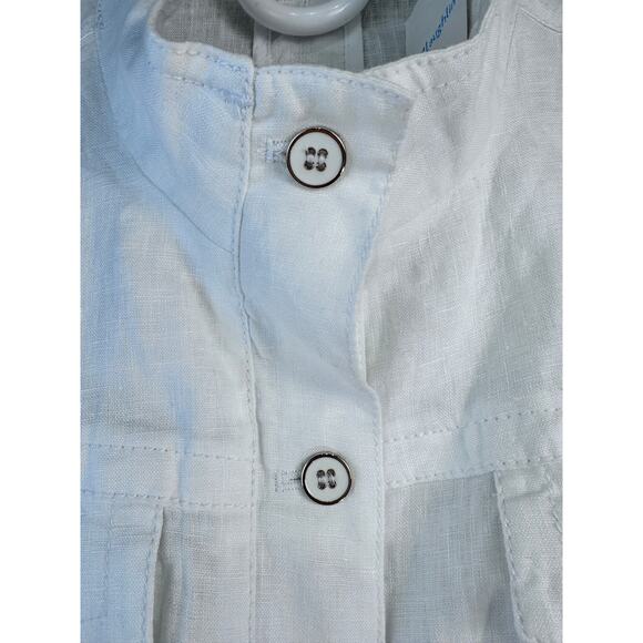 J.Mclaughlin NWT 100% Linen Vista Jacket S Womens White Enamel‎ ButtonPockets - Picture 4 of 10